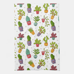 Linge De Cuisine Cute Cactus Nature Succulents Motif