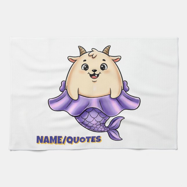 Linge De Cuisine Cute Capricorn Cartoon – Whimsical Zodiac (Horizontal)