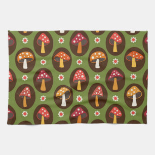 Linge De Cuisine Cute Champignons Vintages Avec Fleurs