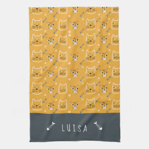 Linge De Cuisine Cute Chat Motif moderne Personnalisé