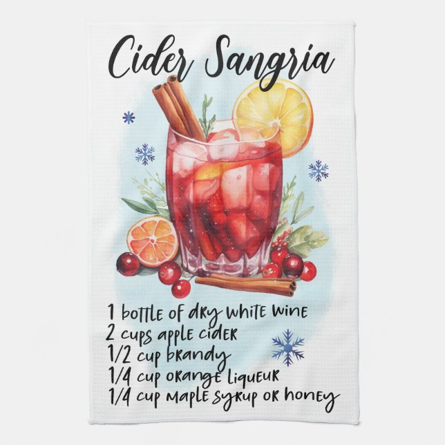 Linge De Cuisine Cute Cider Sangria Christmas Drink Recette (Vertical)