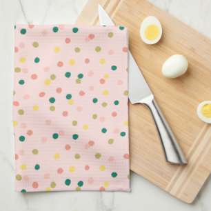 Linge De Cuisine Cute Confetti Pois Motif Blush Green
