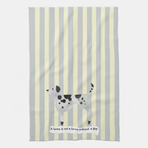 Linge De Cuisine Cute dalmate bleu et crème rayé