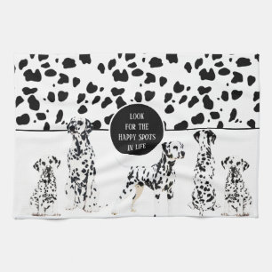Linge De Cuisine Cute Dalmatiens Noir & Blanc Zones Joyeuses