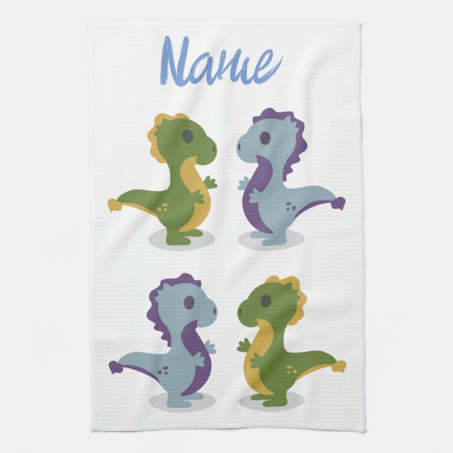 Linge De Cuisine Cute Dinosaur Paire Thunder_Cove (Vertical)