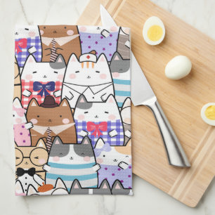 Linge De Cuisine Cute et coloré Kawaii Motif de chat