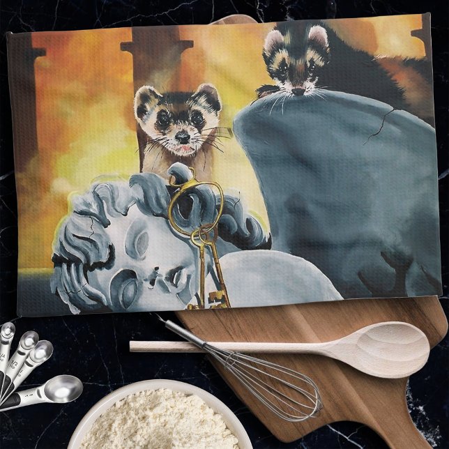 Linge De Cuisine Cute Ferret Keys Cherub (Créateur téléchargé)