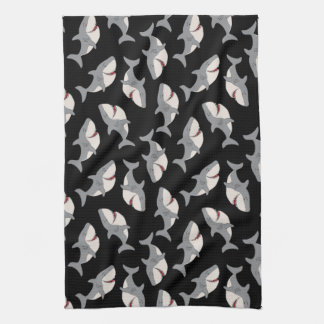Linge De Cuisine Cute Funny Black Grey Grand requin blanc