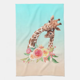 Linge De Cuisine Cute Giraffe Aquarelle Maman & Bébé
