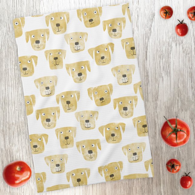 Linge De Cuisine Cute Golden Labrador Retriever Chien Motif (Golden Labrador Retriever Dog pattern kitchen towel)