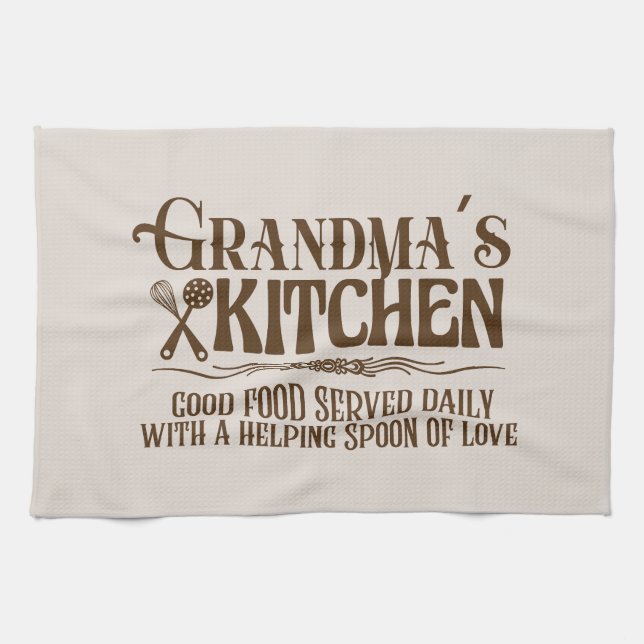 Linge De Cuisine Cute Grandma's kitchen word art  (Horizontal)