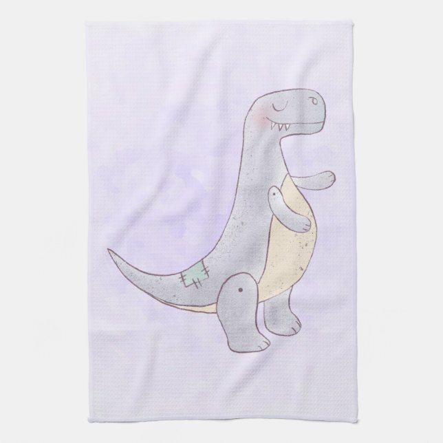 Linge De Cuisine Cute Gray Tyrannosaure Rex Dinosaur Toy (Vertical)