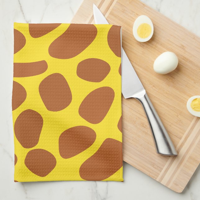 Linge De Cuisine Cute jaune girafe peau douce motif (Quart Plié)