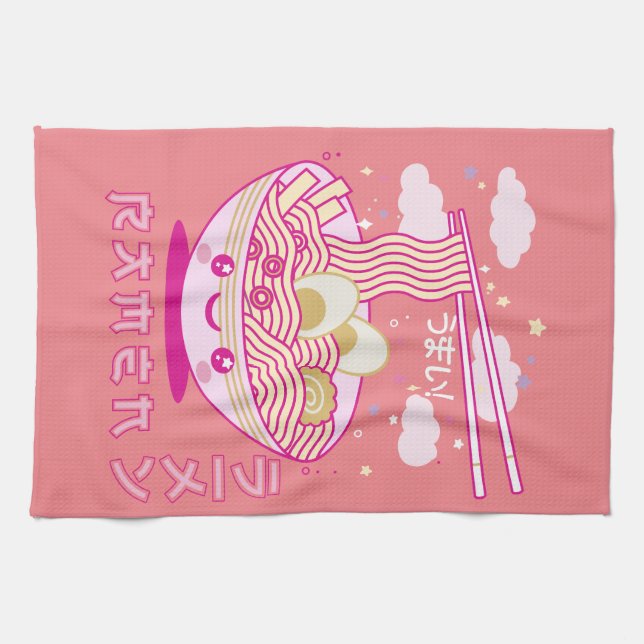 Linge De Cuisine Cute Kawaii Ramen Anime nouilles Ramen Filles, Ado (Horizontal)