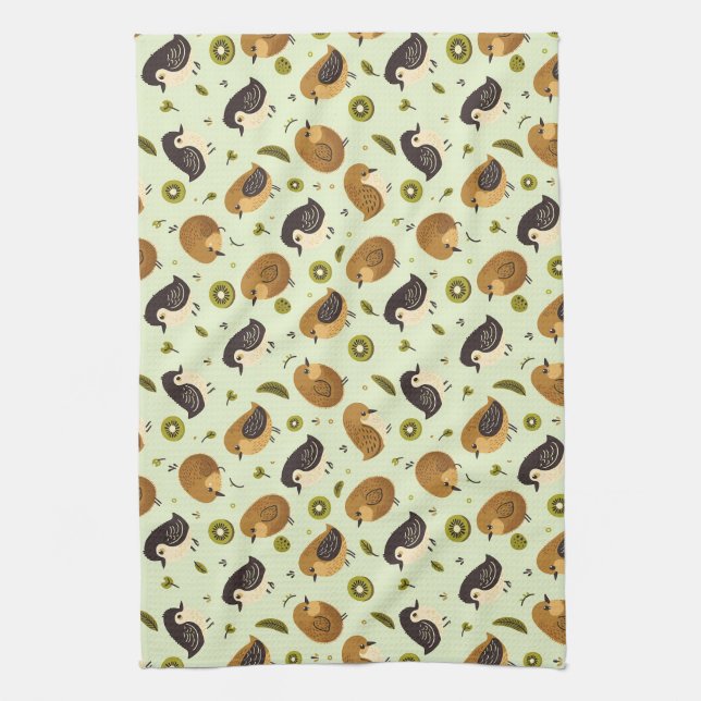 Linge De Cuisine Cute Kiwi Birds Motif (Vertical)