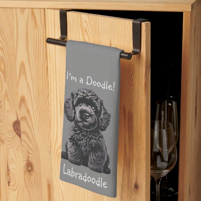 Linge De Cuisine Cute Labradoodle Puppy - Je suis un Doodle! (Pliage en tiers)