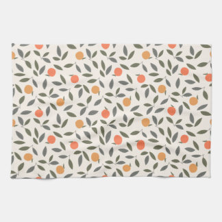 Linge De Cuisine Cute Orange et Motif Feuille