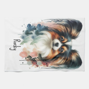 Linge De Cuisine Cute Papillon Chien Aquarelle Art