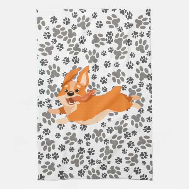 Linge De Cuisine Cute Pembroke Welsh Corgi (Vertical)