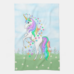 Linge De Cuisine Cute Rainbow Unicorn Colorful