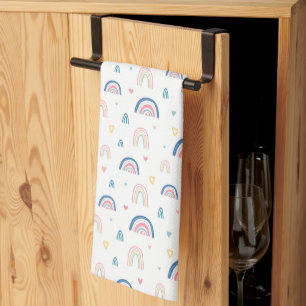 Linge De Cuisine Cute Rainbows & Hearts Motif