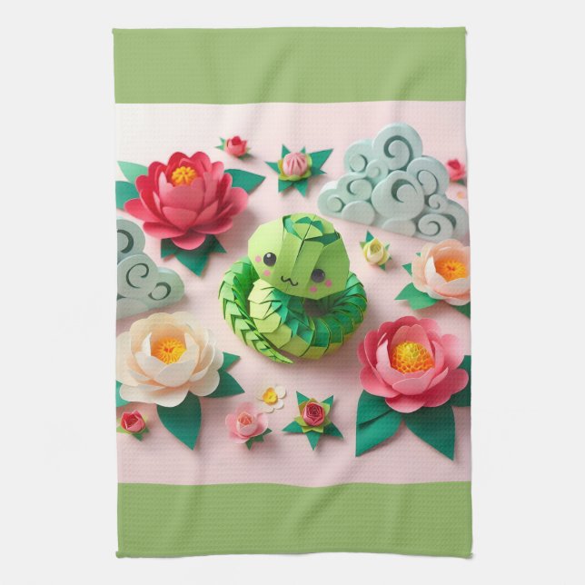 Linge De Cuisine Cute serpent du Nouvel An chinois 2025 KT1 (Vertical)