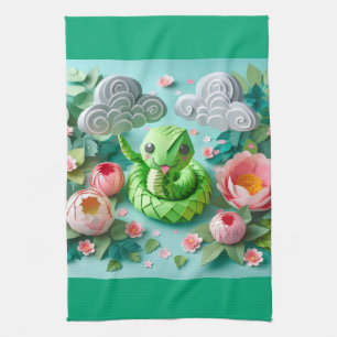 Linge De Cuisine Cute serpent du Nouvel An chinois 2025 KT2