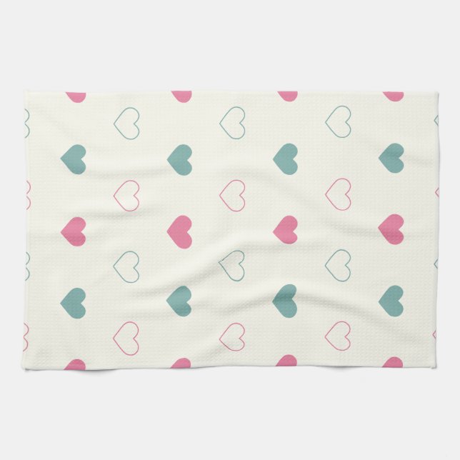Linge De Cuisine Cute Simple Heart Pattern (Horizontal)