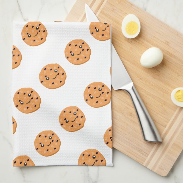 Linge De Cuisine Cute tourteau d'avoine Raisin Motif biscuit (Quart Plié)