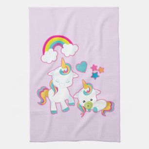 Linge De Cuisine Cute White Unicorns Magical Mama & Baby