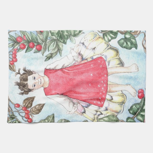 Linge De Cuisine Cute Winter Fairy Kitchen Towel (Horizontal)