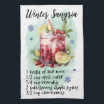 Linge De Cuisine Cute Winter Sangria Christmas Drink Recette<br><div class="desc">Cuisine Serviette mignonne hiver Sangria Noël Boire Recette Festive/Amusant/Vacances Couleur personnalisable</div>