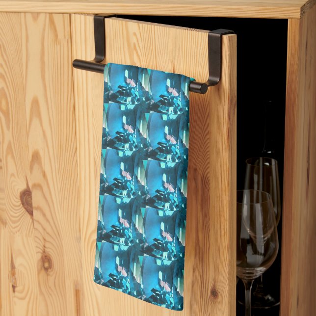 Linge De Cuisine Cyan Sky Blue (Pliage en tiers)