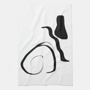 Linge De Cuisine Cycle de rotation : noir et blanc Abstrait