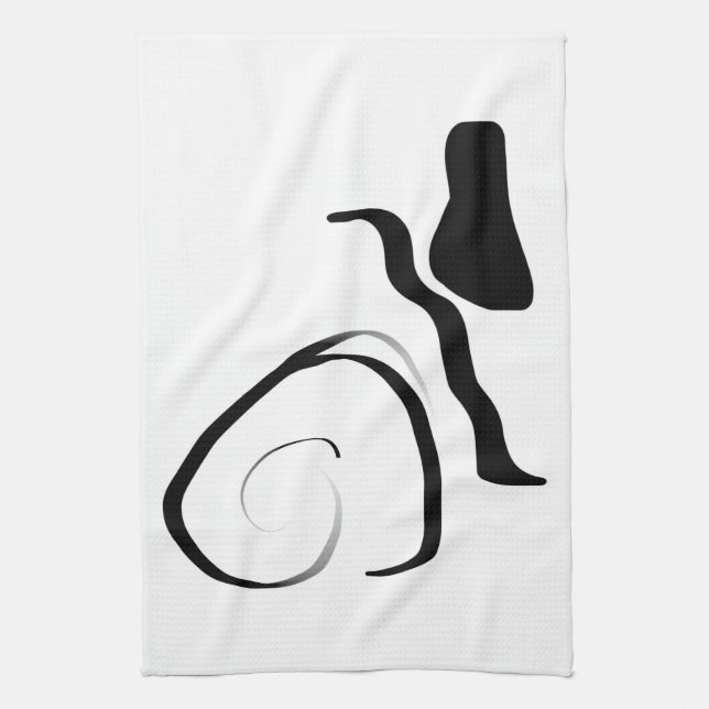 Linge De Cuisine Cycle de rotation : noir et blanc Abstrait (Vertical)