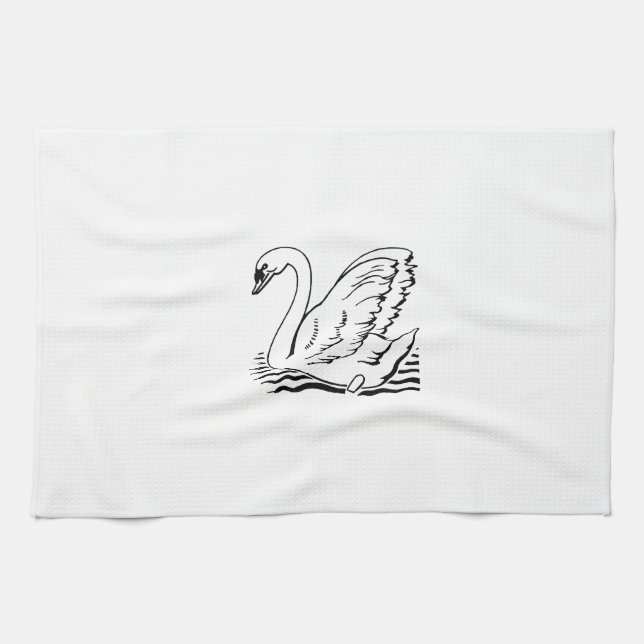 Linge De Cuisine Cygne gracieux (Horizontal)