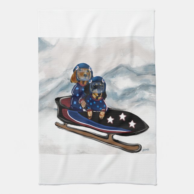 LINGE DE CUISINE DACHSHUND  (Vertical)