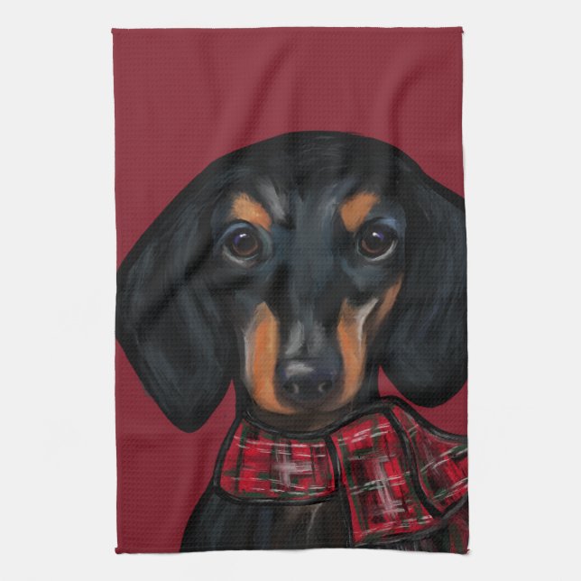LINGE DE CUISINE DACHSHUND      (Vertical)