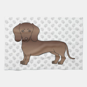Linge De Cuisine Dachshund à poil court au chocolat Chien de dessin