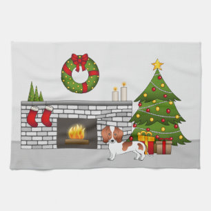 Linge De Cuisine Dachshund à poil court pied rouge - Salle de Noël