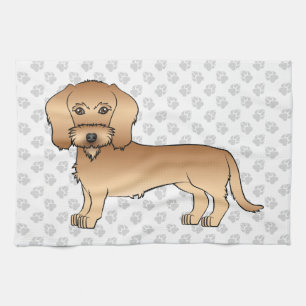 Linge De Cuisine Dachshund à poil dur blé Cartoon Chien Et Pattes