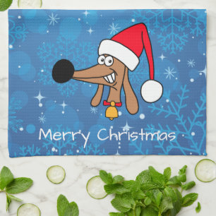 Linge De Cuisine Dachshund de Noël festif