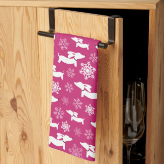 Linge De Cuisine Dachshund Noël Chef Cadeau Fuchsia