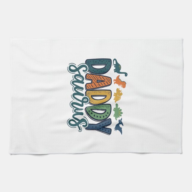 Linge De Cuisine Daddy Saurus Conception de vecteur de papa dinosau (Horizontal)