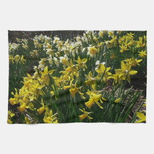 Linge De Cuisine Daffodiles jaunes et blancs Fleurs de printemps