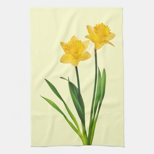 Linge De Cuisine Daffodils de printemps jaunes - Modèle de jonquill (Vertical)