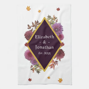 Linge De Cuisine Dahlia d'automne romantique