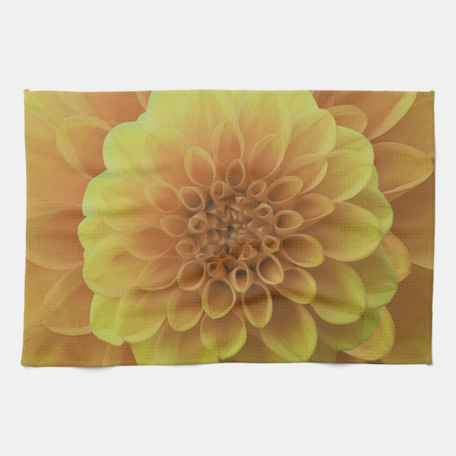 Linge De Cuisine Dahlia jaune (Horizontal)