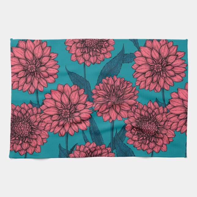 Linge De Cuisine Dahlias (Horizontal)