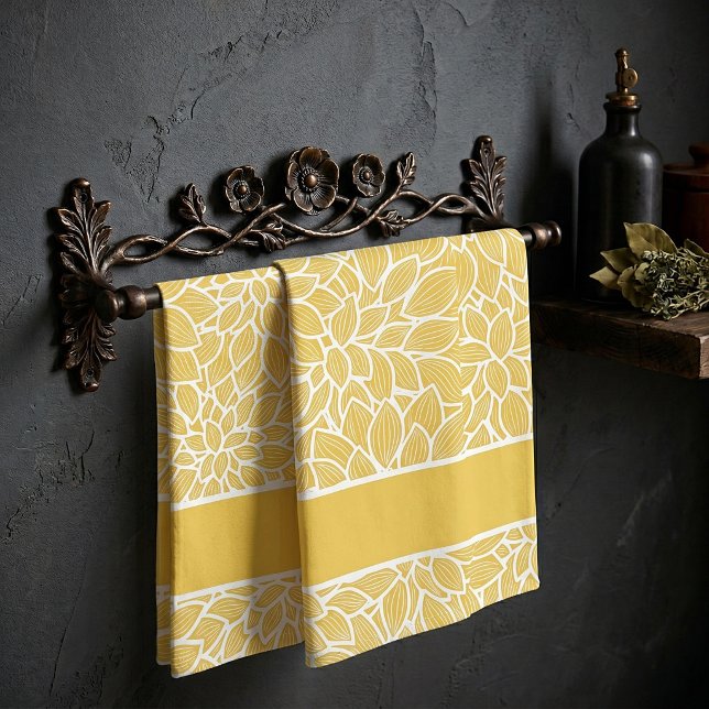 Linge De Cuisine Dahlias jaunes pastel (Créateur téléchargé)